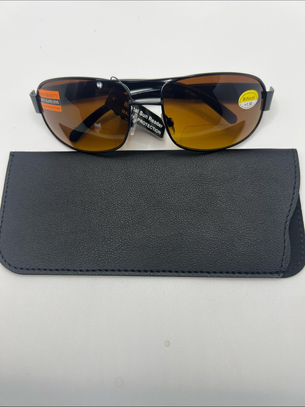 BIFOCAL +1.50 Reading Sunglasses W/Brown Lenses in Aviator Style - NWOT - P9